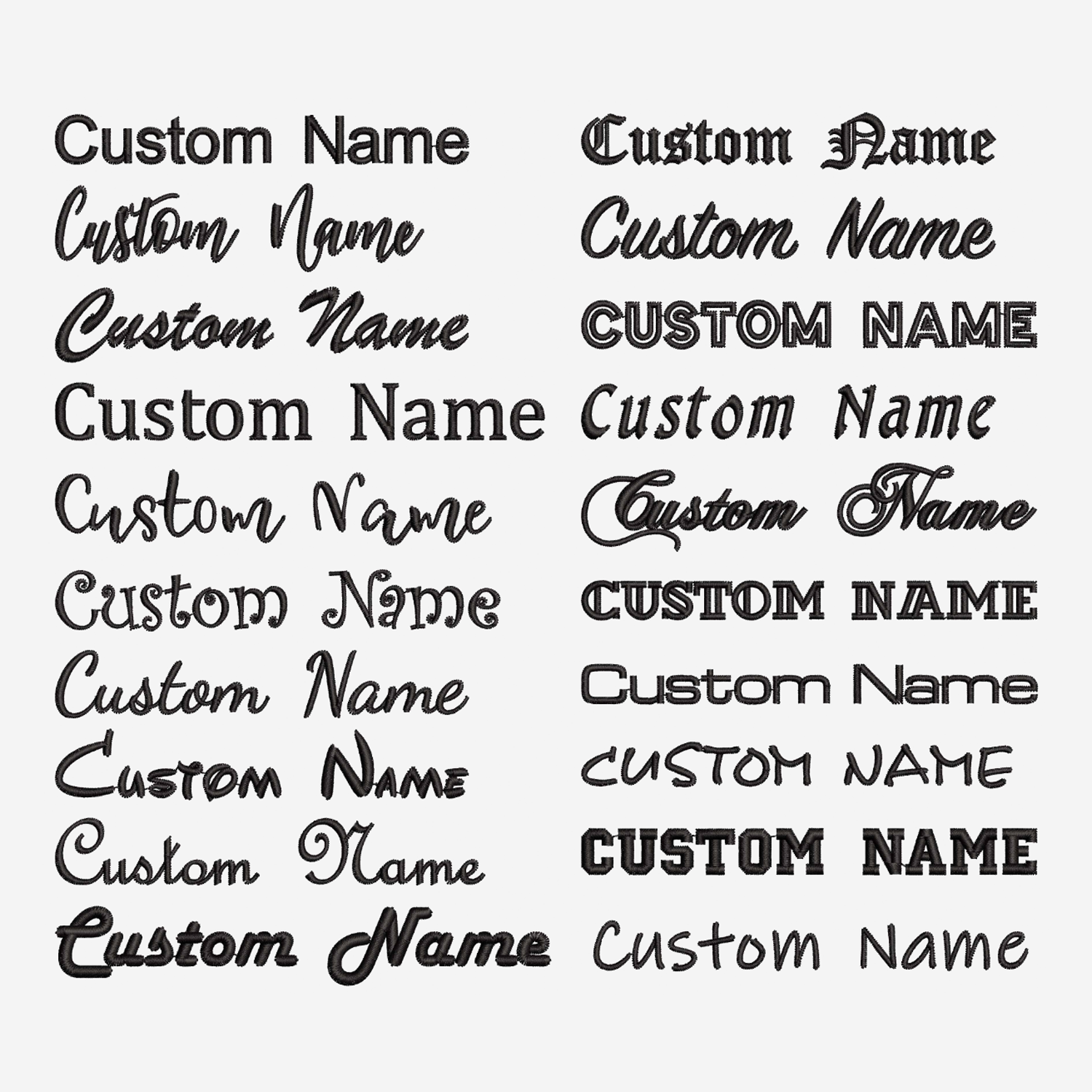 Custom Embroidery Digitizing - Text & Font Design